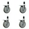 Service Caster 6'' Gray Poly Swivel 1-3/8'' Expanding Stem Caster Set Total Lock Brake, 4PK SCC-EXTTL20S614-PPUB-138-4 - alternate 1